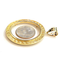 Load image into Gallery viewer, 14k yellow Gold Greek Key Frame bezel For 50 Pesos Coin gift fine jewelry 11.2g
