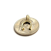 Load image into Gallery viewer, New 14k Yellow Gold horseshoe Pendant Charm lucky Gift fine jewelry unisex 0.6g
