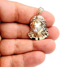 Load image into Gallery viewer, 14k multi color gold jesus face head pendant charm religious fine jewelry 4g
