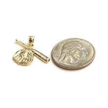 Load image into Gallery viewer, New 14k yellow Gold baseball bat glove ball Pendant sport game fine jewelry 2.2g
