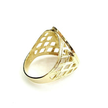 Load image into Gallery viewer, 10k yellow gold the world is yours map globe men's Ring diamond cut Size 11.5
