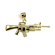 Load image into Gallery viewer, 10k yellow Gold AR15 AR-15 machine gun rifle army Pendant fine jewelry 3.6g

