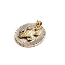 Load image into Gallery viewer, New 14k yellow gold solid 3D turtle pendant charm lucky gift fine jewelry 3.2g
