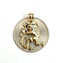 Load image into Gallery viewer, 10k yellow solid Gold Aquarius zodiac astrology Pendant charm fine jewelry 1.5g
