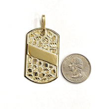Load image into Gallery viewer, 10k yellow Gold solid men's nugget dog tag Pendant charm fine gift jewelry 8.4g
