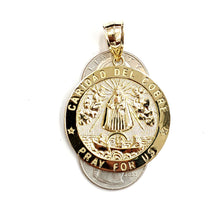 Load image into Gallery viewer, 10k yellow gold round virgin Caridad del Cobre pendant fine jewelry 1.43" 8.4g
