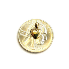 Load image into Gallery viewer, 14k yellow Gold Tiny shiny Heart pendant charm fine gift jewelry for women 0.5g
