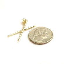 Load image into Gallery viewer, New 14k yellow Gold solid 3D Drumsticks Pendant Gift music fine jewelry 1.9g
