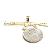 Load image into Gallery viewer, 14k yellow Gold AK-47 machine gun military rifle Pendant charm fine gift 3.4g
