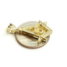 Load image into Gallery viewer, New 10k yellow Gold Freemason Masonic solid Pendant charm jewelry fine gift 2.9g
