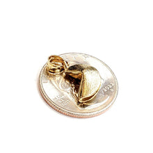 Load image into Gallery viewer, 14k yellow gold Fortune cookie pendant lucky charm gift for her fine jewelry 2g
