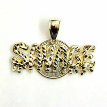 Load image into Gallery viewer, New 10k yellow Gold Savage Name Pendant charm diamond cut fine gift jewelry 5.8g
