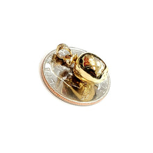 Load image into Gallery viewer, 14k yellow gold 3D Apple fruit Manzana leaf pendant charm fine jewelry 4.1g

