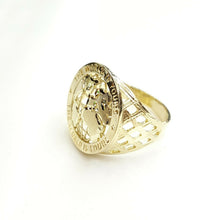 Load image into Gallery viewer, 10k yellow gold the world is yours map globe men's Ring diamond cut Size 11.5
