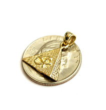 Load image into Gallery viewer, 14k yellow solid Gold Egyptian pyramid eye of Horus Pendant fine jewelry 1.6g
