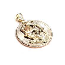 Load image into Gallery viewer, 14k yellow Gold Aquarius zodiac sign astrology Pendant charm fine jewelry 1.9g
