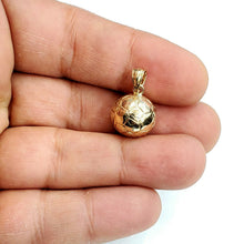 Load image into Gallery viewer, 14k yellow Gold 3D Soccer ball Pendant charm sport game fine jewelry gift 4g
