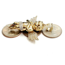 Load image into Gallery viewer, 14k yellow Gold 3D full body angel Pendant fine jewelry 15.5g
