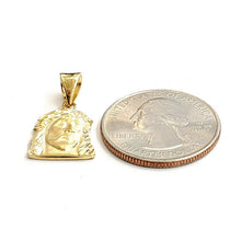 Load image into Gallery viewer, 14k yellow gold tiny jesus face head pendant charm fine religious jewelry 2.1g
