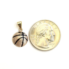 Load image into Gallery viewer, 14k gold Tiny basketball pendant charm Fine Jewelry Sport Gift unisex 0.46" 1g
