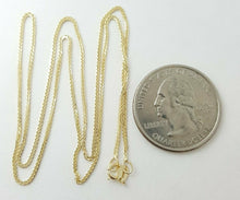 Load image into Gallery viewer, New 14K Yellow Gold Square Spiga (Wheat) Chain Necklace 0.8mm jewelry 1.4g 16"
