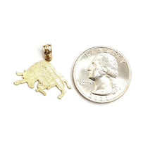 Load image into Gallery viewer, 14k yellow solid Gold taurus bull zodiac Pendant charm fine gift jewelry 1.5g
