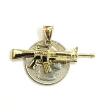 Load image into Gallery viewer, New 10k yellow Gold AR15 AR-15 machine gun rifle army Pendant fine jewelry 2.1g
