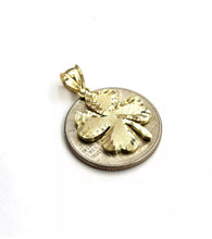 Load image into Gallery viewer, New 10k yellow Gold clover leaf lucky Pendant fine gift jewelry diamond cut 2g
