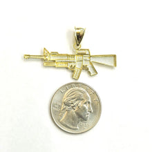 Load image into Gallery viewer, New 10k yellow Gold AR15 AR-15 machine gun rifle army Pendant fine jewelry 2.1g
