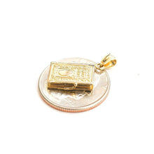 Load image into Gallery viewer, 14k yellow gold Holy Bible book pages our father prayer pendant jewelry 3.8g
