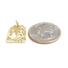 Load image into Gallery viewer, New 14k yellow Gold libra zodiac sign Pendant charm gift fine jewelry 1.2g
