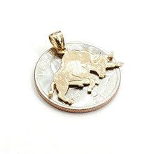 Load image into Gallery viewer, 14k yellow solid Gold taurus bull zodiac Pendant charm fine gift jewelry 1.5g
