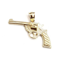 Load image into Gallery viewer, 14k yellow solid Gold handgun pistol gun Pendant charm fine gift jewelry 2.6g
