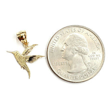 Load image into Gallery viewer, 14k yellow Gold tiny hummingbird Pendant charm fine gift jewelry for her 0.6g
