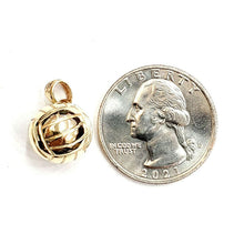 Load image into Gallery viewer, 14k yellow Gold 3D volleyball Pendant charm sport game fine jewelry gift 3.3g
