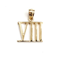 Load image into Gallery viewer, New 14KT Yellow Gold Solid Roman number 8 Pendant charm gift Fine Jewelry 1.9g
