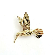 Load image into Gallery viewer, 14k yellow Gold solid hummingbird Pendant charm fine gift jewelry for her 1g
