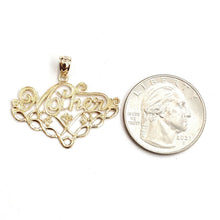 Load image into Gallery viewer, New 14k yellow Gold Mother word Pendant charm gift fine jewelry for her 1.8g
