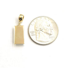 Load image into Gallery viewer, 14k Yellow Gold Tiny 999.9 fine gold bar brick bar 1kg Pendant Charm Gift  1.9g
