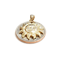 Load image into Gallery viewer, New 14k yellow gold solid sun sol pendant charm astrology gift fine jewelry 2.8g

