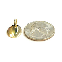 Load image into Gallery viewer, 14k Yellow Gold solid tiny oval name tag engravable Pendant charm shiny 1.5g
