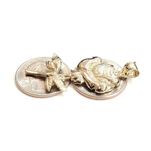 Load image into Gallery viewer, New 14k yellow solid Gold rose flower big Pendant charm gift fine jewelry 6.9g
