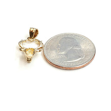 Load image into Gallery viewer, 14k yellow Gold deer buck male head Pendant charm gift diamond cut jewelry 1.4g
