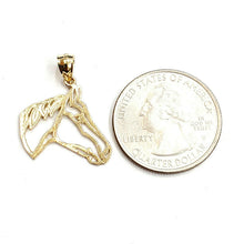 Load image into Gallery viewer, New 14k yellow Gold horse head animal Pendant charm gift fine jewelry 1.2g

