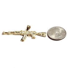 Load image into Gallery viewer, 14k yellow Gold AK-47 machine gun military rifle Pendant charm fine gift 8.7g

