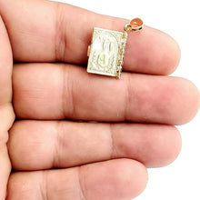 Load image into Gallery viewer, 14k yellow gold ten commandments book star of David Chay Jewish pendant 4.1g
