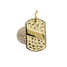 Load image into Gallery viewer, 10k yellow Gold solid men's nugget dog tag Pendant charm fine gift jewelry 8.4g
