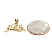 Load image into Gallery viewer, 14k yellow Gold solid cricket insect Pendant charm gift fine jewelry 1.9g
