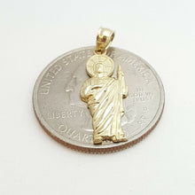 Load image into Gallery viewer, 10k yellow gold saint Jude juda pendant charm fine religious gift jewelry 0.8g

