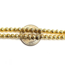 Load image into Gallery viewer, 10K yellow gold 5mm ball bead chain Diamond Cut Necklace Fine jewelry 25.5g 24"

